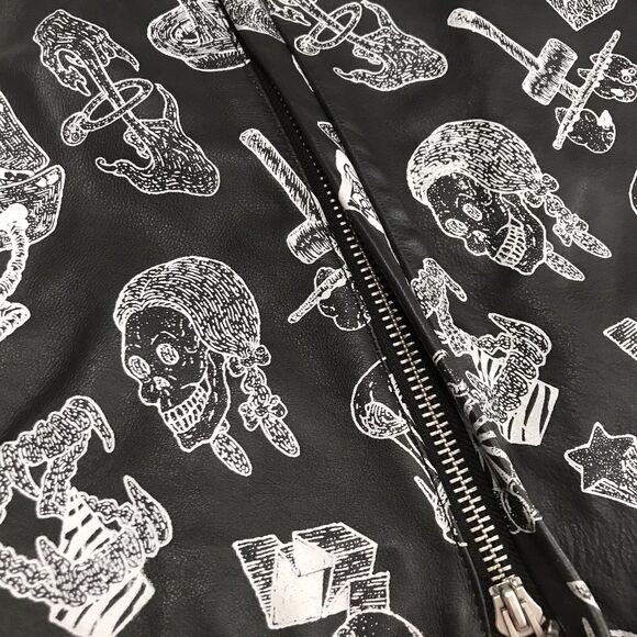 NEW ZADIG & VOLTAIRE Black Leather Jay Print Deluxe Mini Skirt Sz XS/34 $565 - Picture 5 of 9